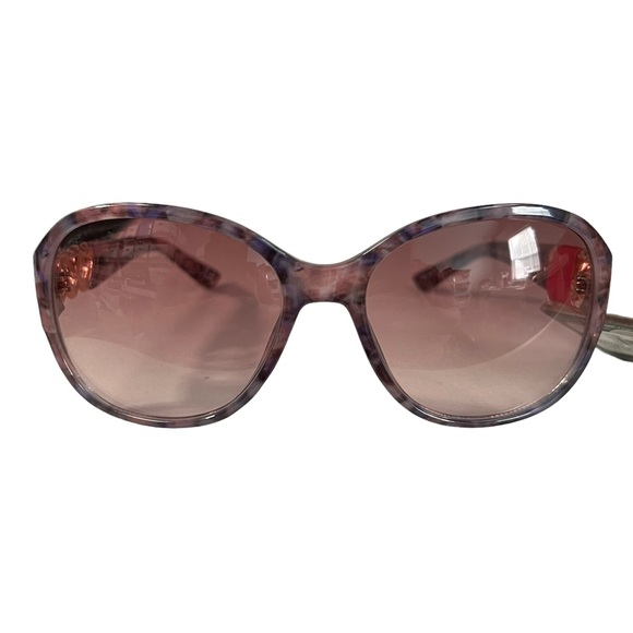 Foster Grant 100% UVA-UVB Protection Purple Marble Sunglasses With Hearts - Picture 1 of 6